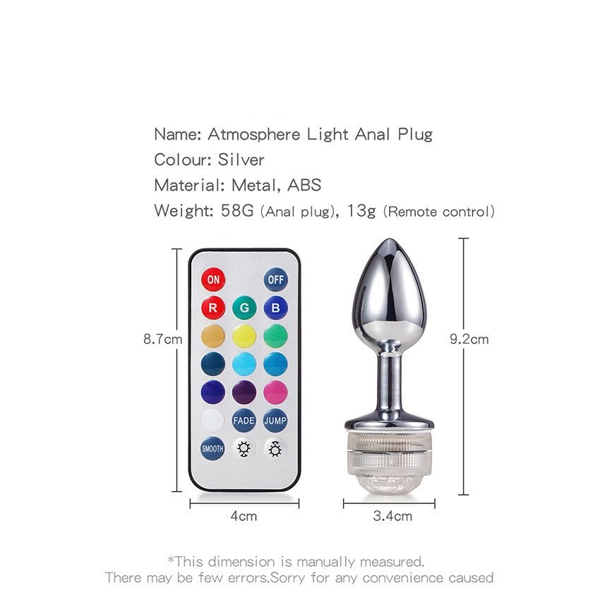 Popular Color changing anus enlarge anal butt plug with remote anal light up plug anal plug with led lights