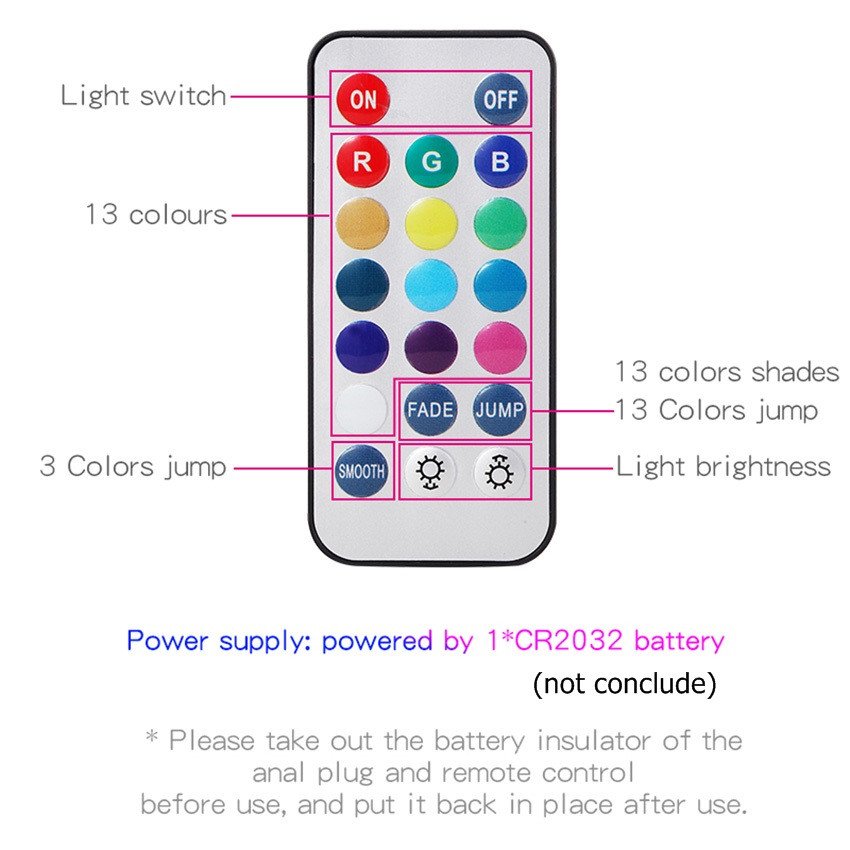 Popular Color changing anus enlarge anal butt plug with remote anal light up plug anal plug with led lights