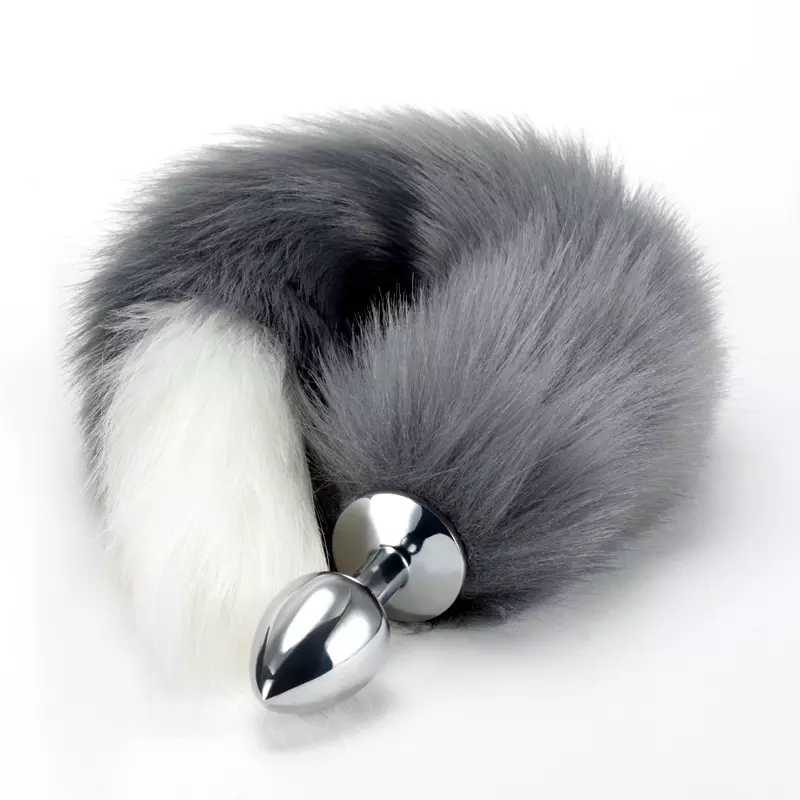 Artificial Fur fFoxtail Plug Butt Tail Backyard Metal White Tail Anal Plug Wholesale Erotic Toy Cat Tail Anal Plug