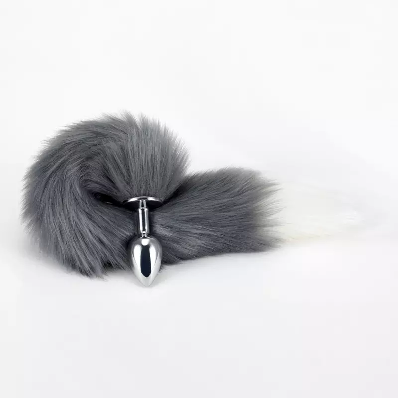 Artificial Fur fFoxtail Plug Butt Tail Backyard Metal White Tail Anal Plug Wholesale Erotic Toy Cat Tail Anal Plug
