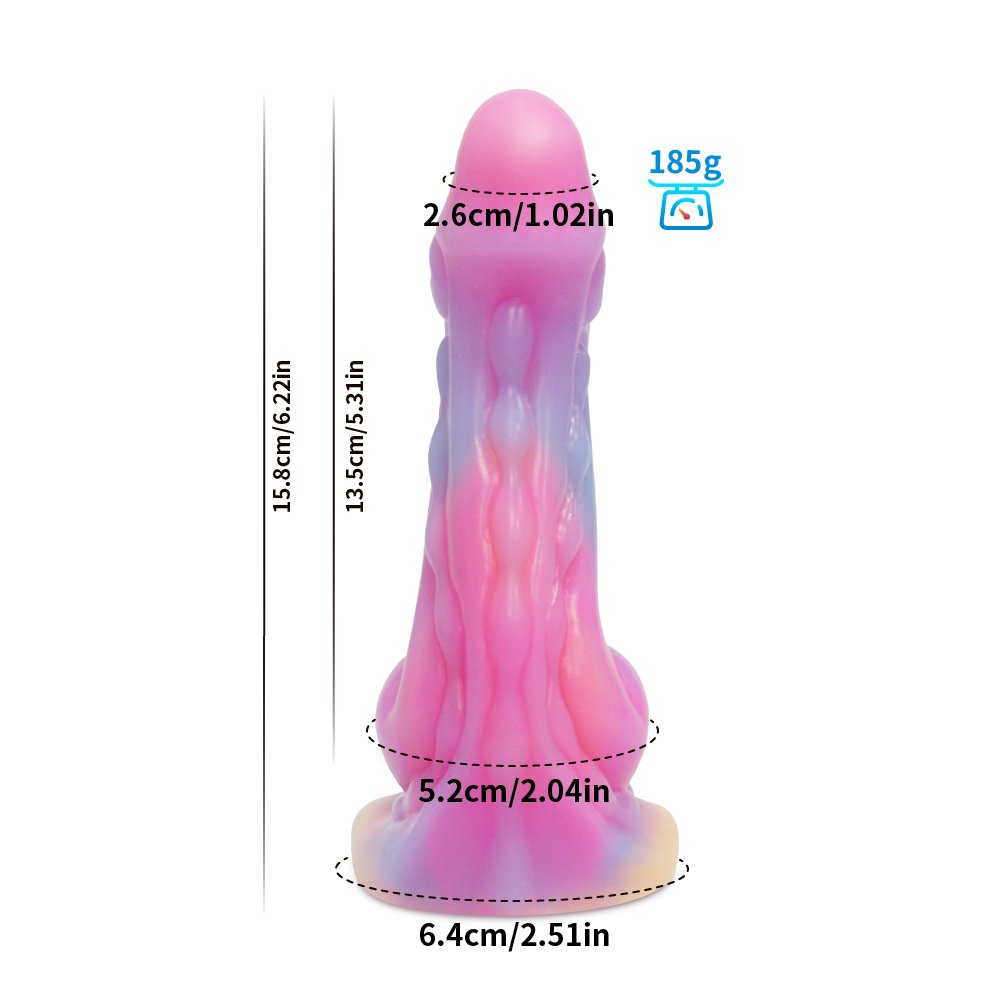 Monster Dildo for Female Anal Use Three-Color Light-Up Silicone Adult Toy with Base Suction Cup Alien Sex Dildo