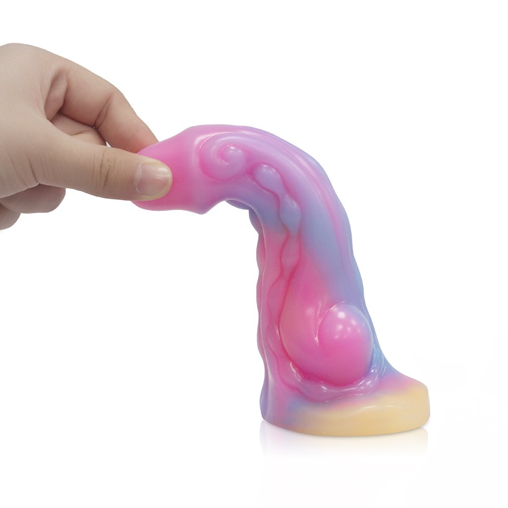 Monster Dildo for Female Anal Use Three-Color Light-Up Silicone Adult Toy with Base Suction Cup Alien Sex Dildo