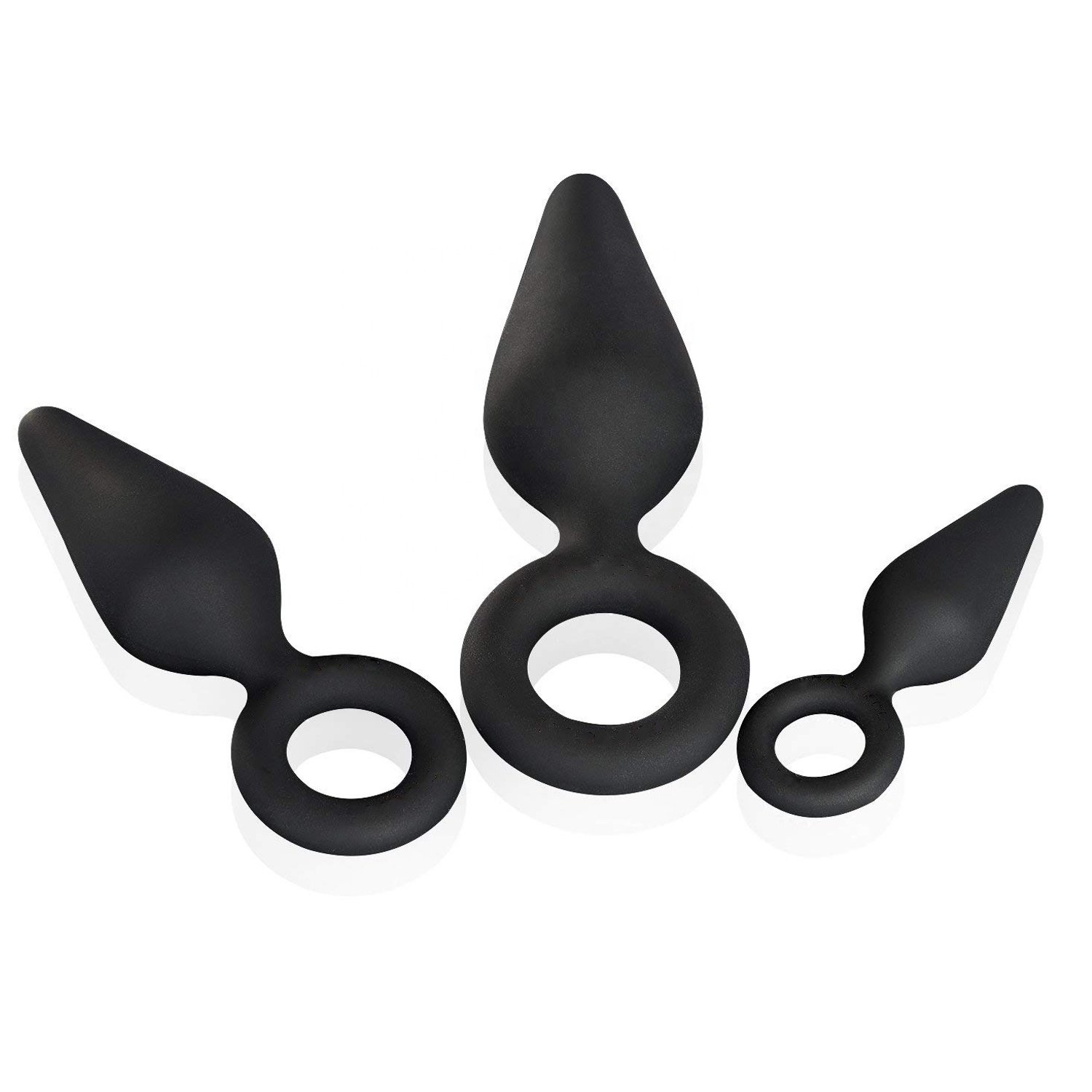S M L Silicone adult sex toys anal trainer anchor dart butt anal plugs set with rings