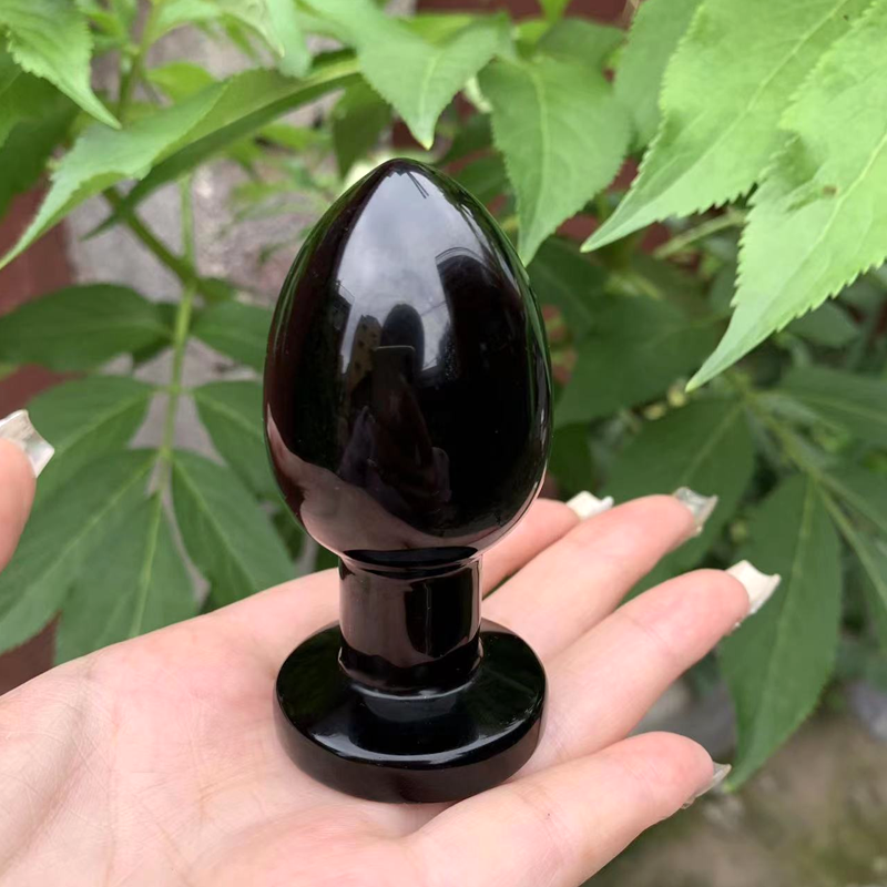 Wholesale Rose Quartz Butt Plug Yoni Wand Black Obsidian Anal Plug Quartz Dildos Crystal Anal Butt Plugs For Women Sex Toys