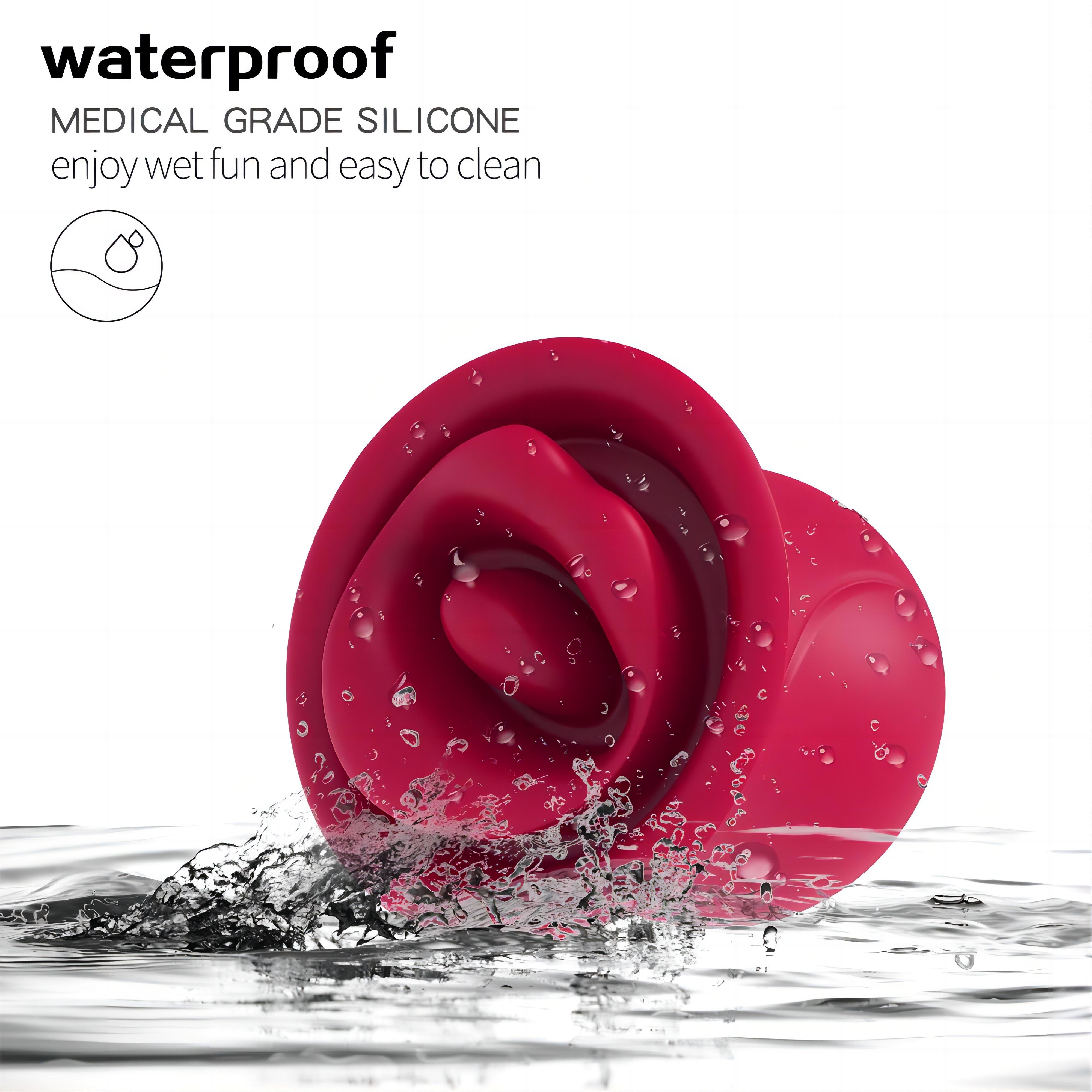 LOVE Rose Tongue Wireless Vibrating Egg Second Wave Female Mute Masturbation Device Red and Black Vibrator