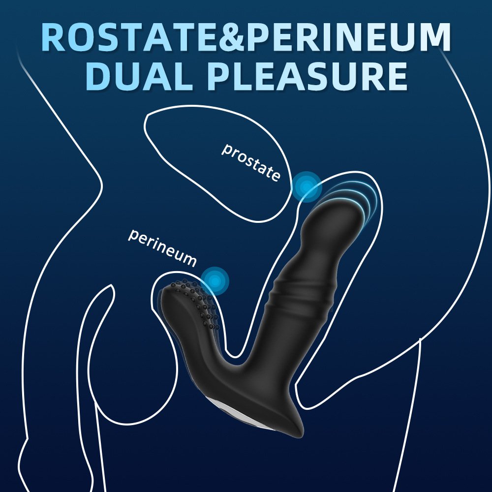 2 In 1 Thrusting Anal Sex Toy Thrusting Butt Plug Anal Vibrating Prostate Massager Butt Plug Vibrator Sex Toys For Woman Anal