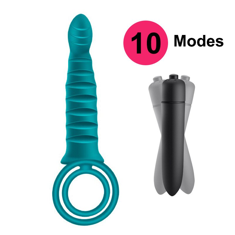 New 10 frequency Resistant Silicone Bead Anal Plug with Dual Hole Ring Locking Anal Plug Toys for Woman and Men