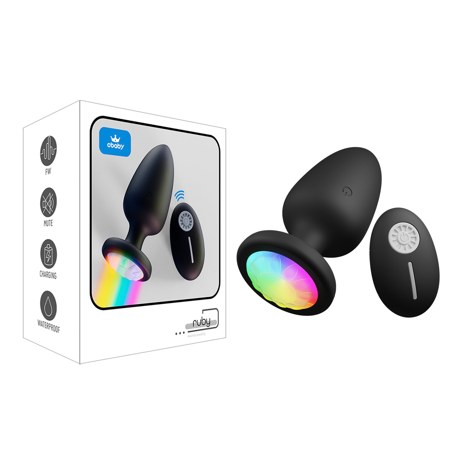 Girlspower Colorful Light Flashing Remote Control Vibrating Butt Plug BDSM Anal Toy Prostate Massager Anal Vibrator