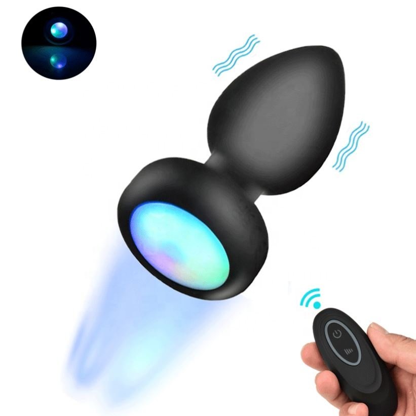 Girlspower Colorful Light Flashing Remote Control Vibrating Butt Plug BDSM Anal Toy Prostate Massager Anal Vibrator