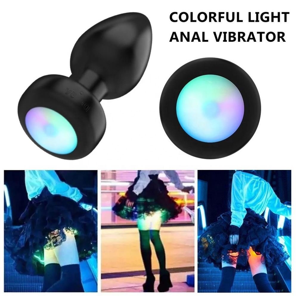 Girlspower Colorful Light Flashing Remote Control Vibrating Butt Plug BDSM Anal Toy Prostate Massager Anal Vibrator