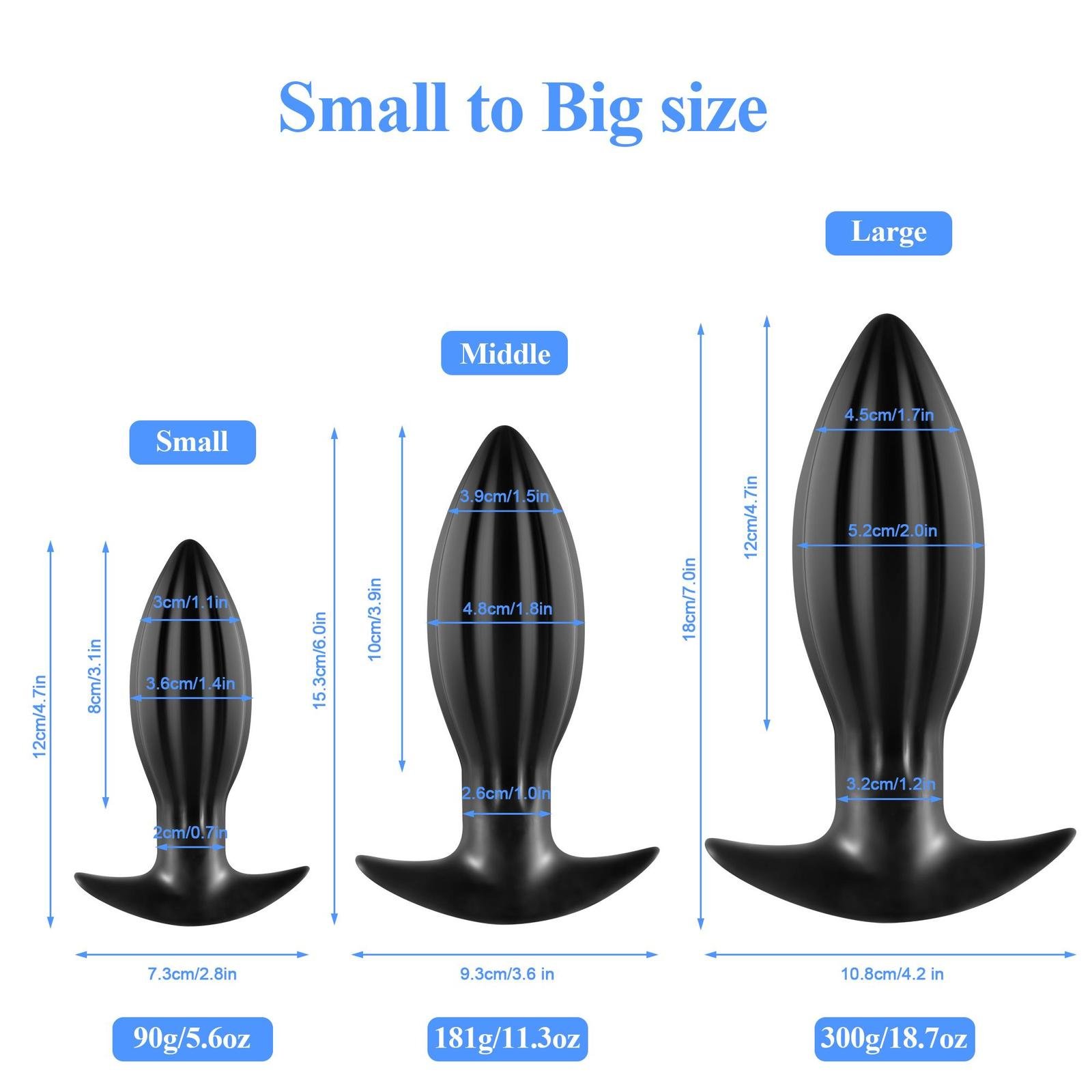 Huge Soft Silicone 4.7/6/7 Inch T Shape XXL Anal Plug Set Butt Plugs Trainer Anus Intercourse Sexy Toy for Men Women and Couple