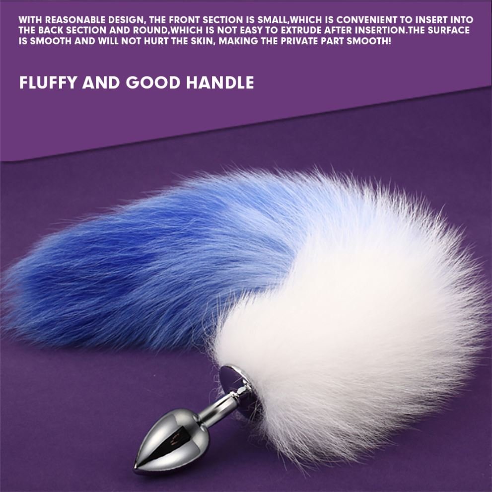 2024 hot sale Fake fur silicone metal fox tail anal plug butt plug fun sex games anal sex toys for woman