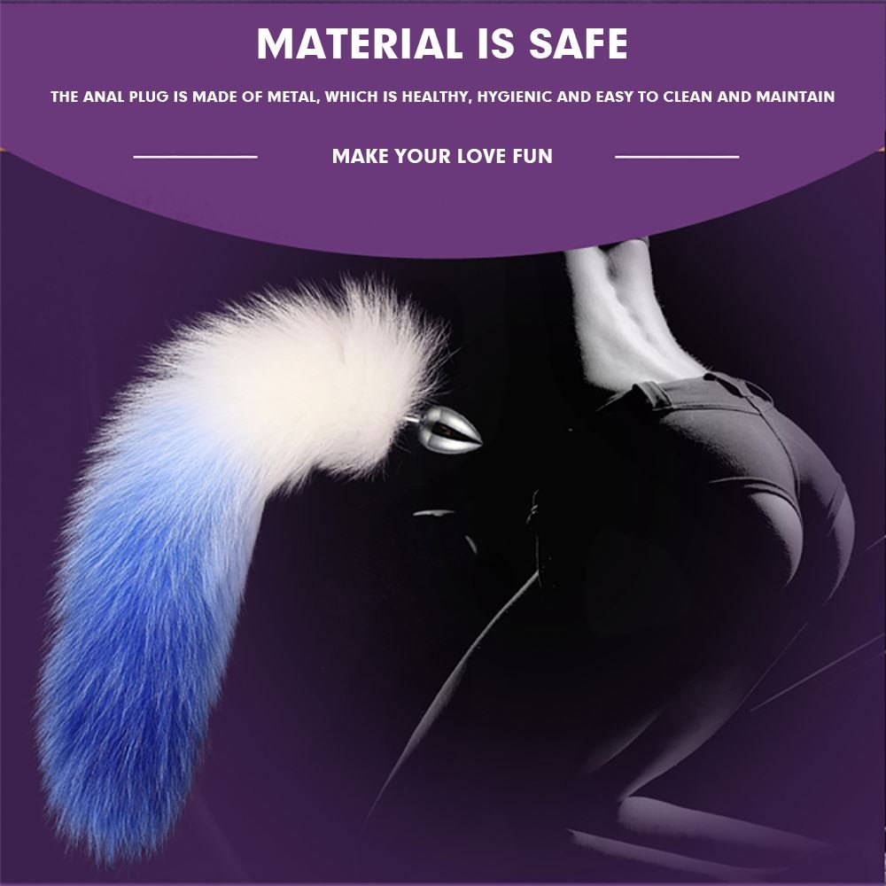 2024 hot sale Fake fur silicone metal fox tail anal plug butt plug fun sex games anal sex toys for woman