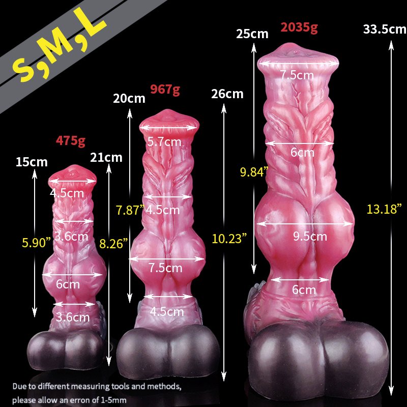 YOCY Giant Wolf Dildo 9.5cm Thick Knot Dog Penis Big Cock Anal Sex Toy For Women Men Butt Expansion Masturbator With Sucker