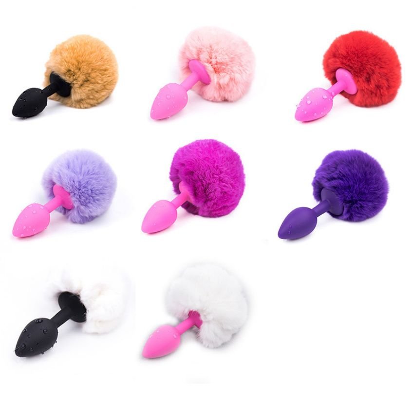Adult Products For Gay Silicone Butt Plug Small Anal Plug With Cat Tail Pink Sex Toys
