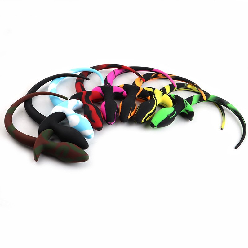 Silicone Long Anal Plug,Prostate Stimulating Anal Toys Butt Plug For Male Gay,Dog Tail Anal Plug Adult Anal Toys