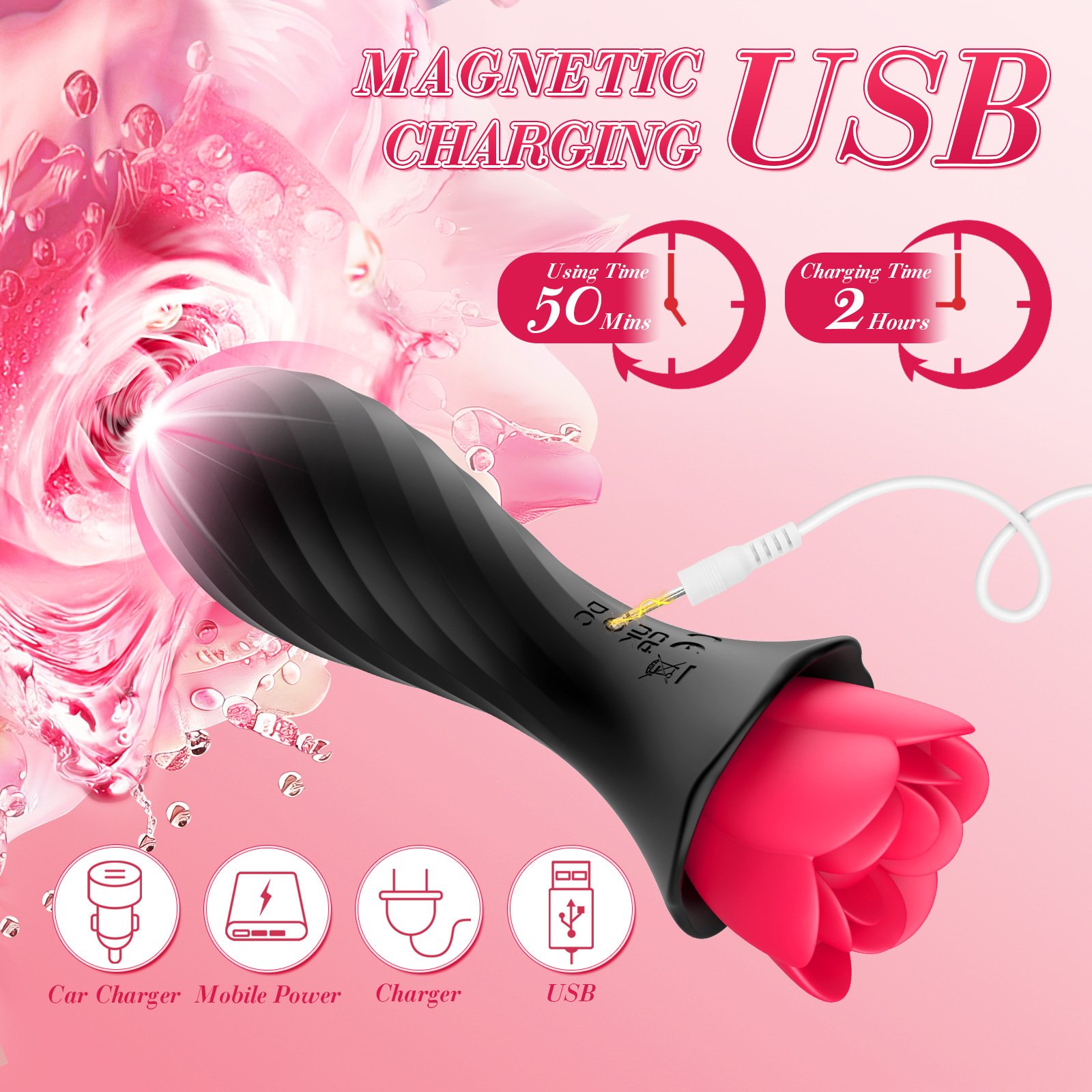 Anal Plug APP Wireless Anal Plug Dual Vibration Black Rose Butt Plug Female Masturbator Sex Toys for Couples Women