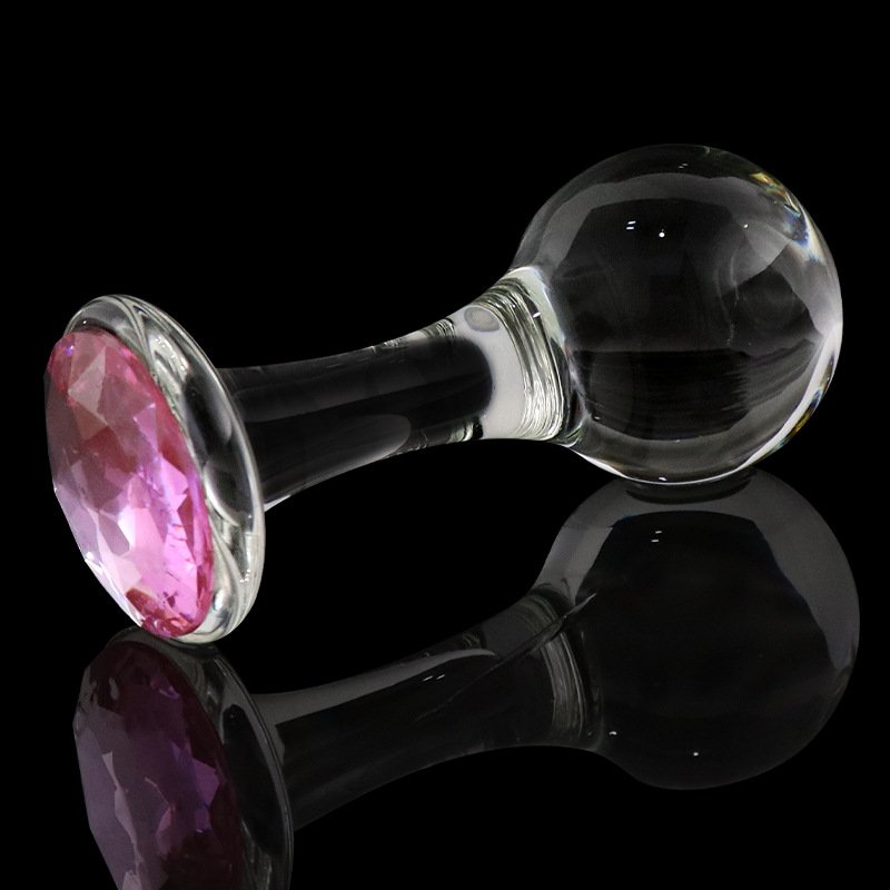 NingHao Glass anal butt plugs adult sex toys diamond anal plug dildo for men and women