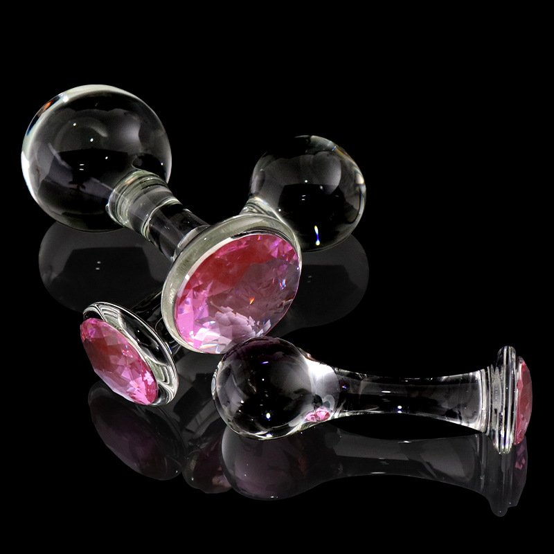 NingHao Glass anal butt plugs adult sex toys diamond anal plug dildo for men and women