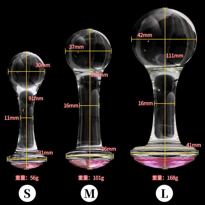 NingHao Glass anal butt plugs adult sex toys diamond anal plug dildo for men and women