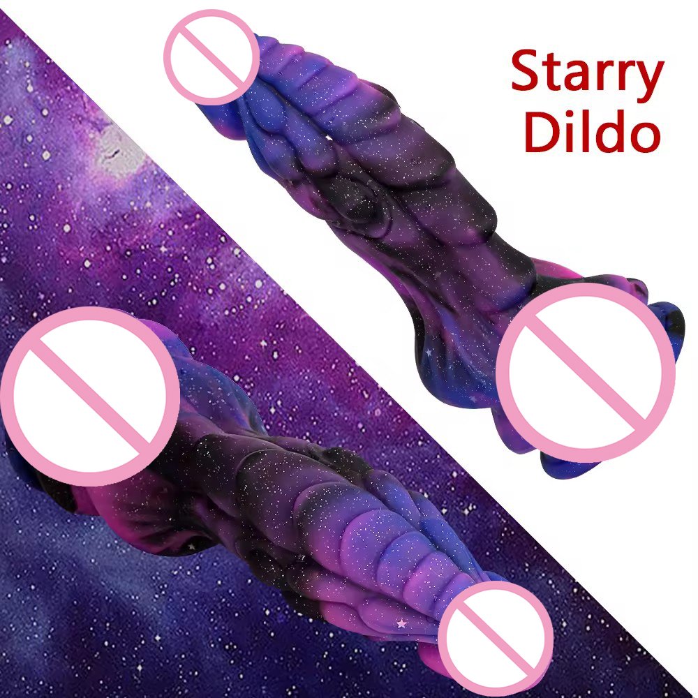 Dog Dildo Masturbators Sexy Starry Sky Silicone Penis Monster Dragon Dildo Suction Cup Adult Sex Toys Sexy Gode Anal Plug Dick