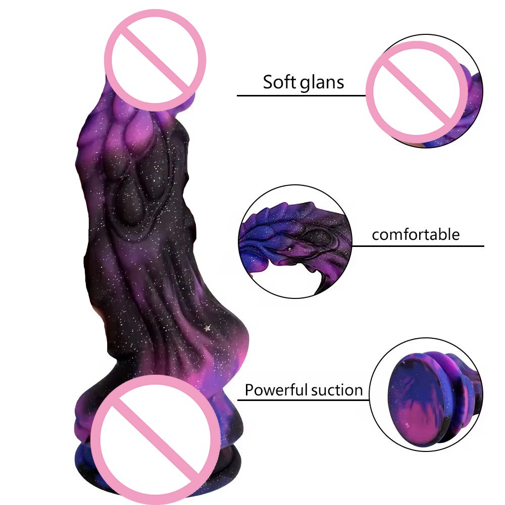 Dog Dildo Masturbators Sexy Starry Sky Silicone Penis Monster Dragon Dildo Suction Cup Adult Sex Toys Sexy Gode Anal Plug Dick