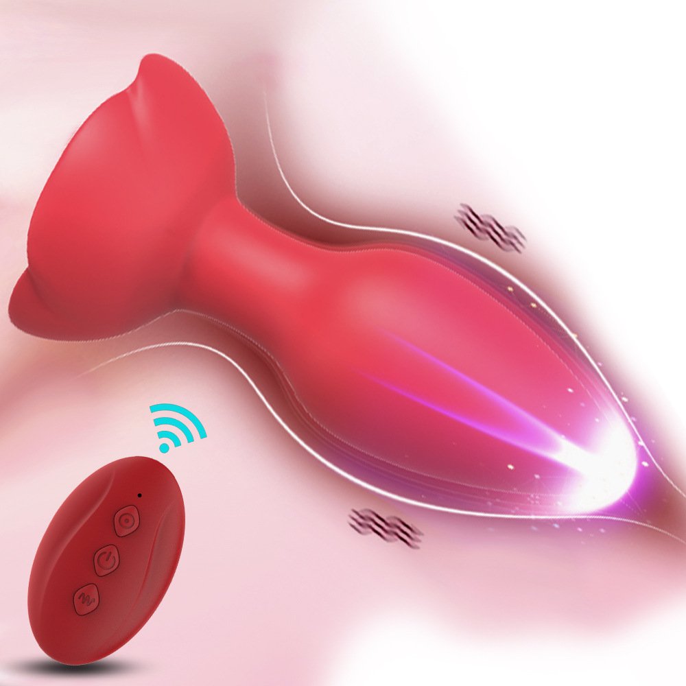 SacKnove Female Magnetic Usb Butt Massager Vibrator Sex Toy Simulator Silicone Vibrating Rose Anal Plug With Remote Control