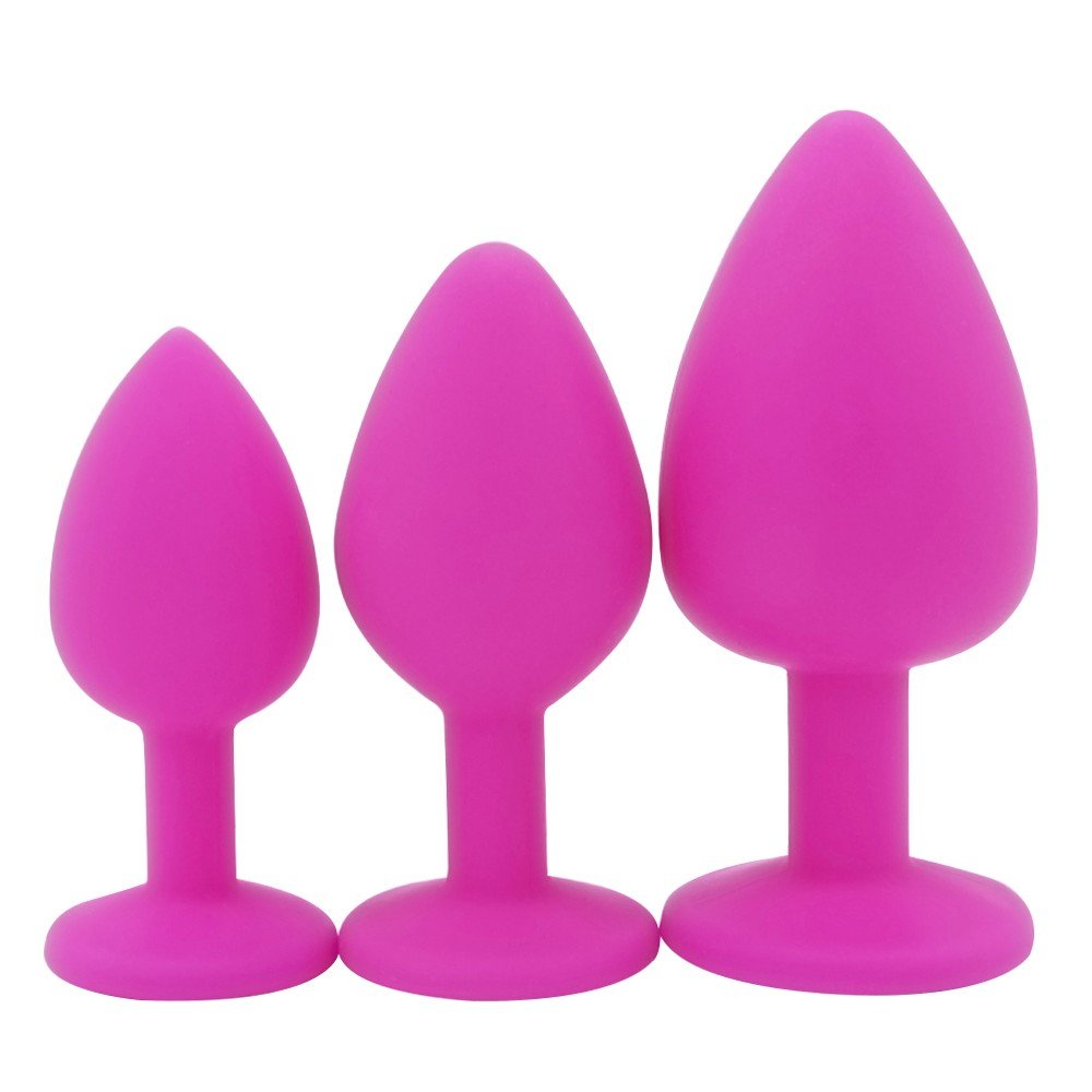 Pink Small Safe Silicone Butt Plug With Crystal Jewelry Anal Plug Vaginal Plug Adult Anal Sex Toys For Woman Men Gay