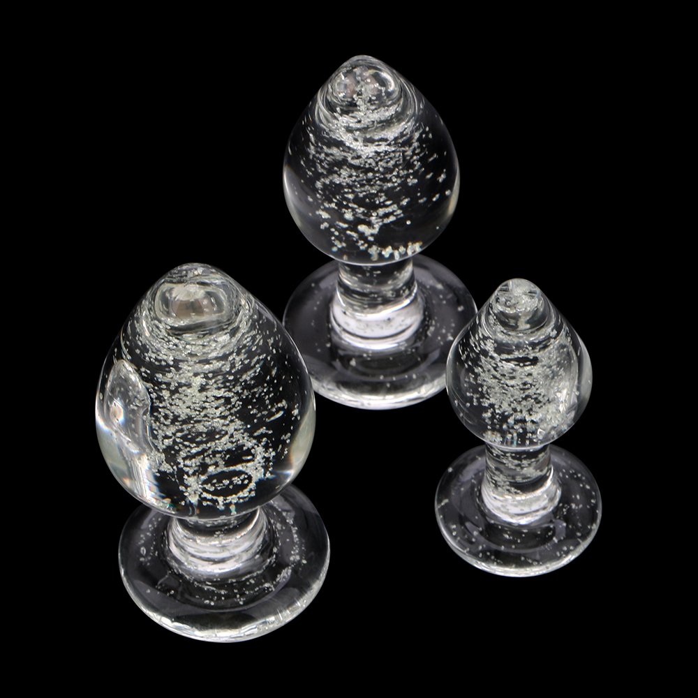 Glow-in-the-Dark Glass Butt Plug Set Small Anal Expansion Plugs Gay Adult Sex Toys