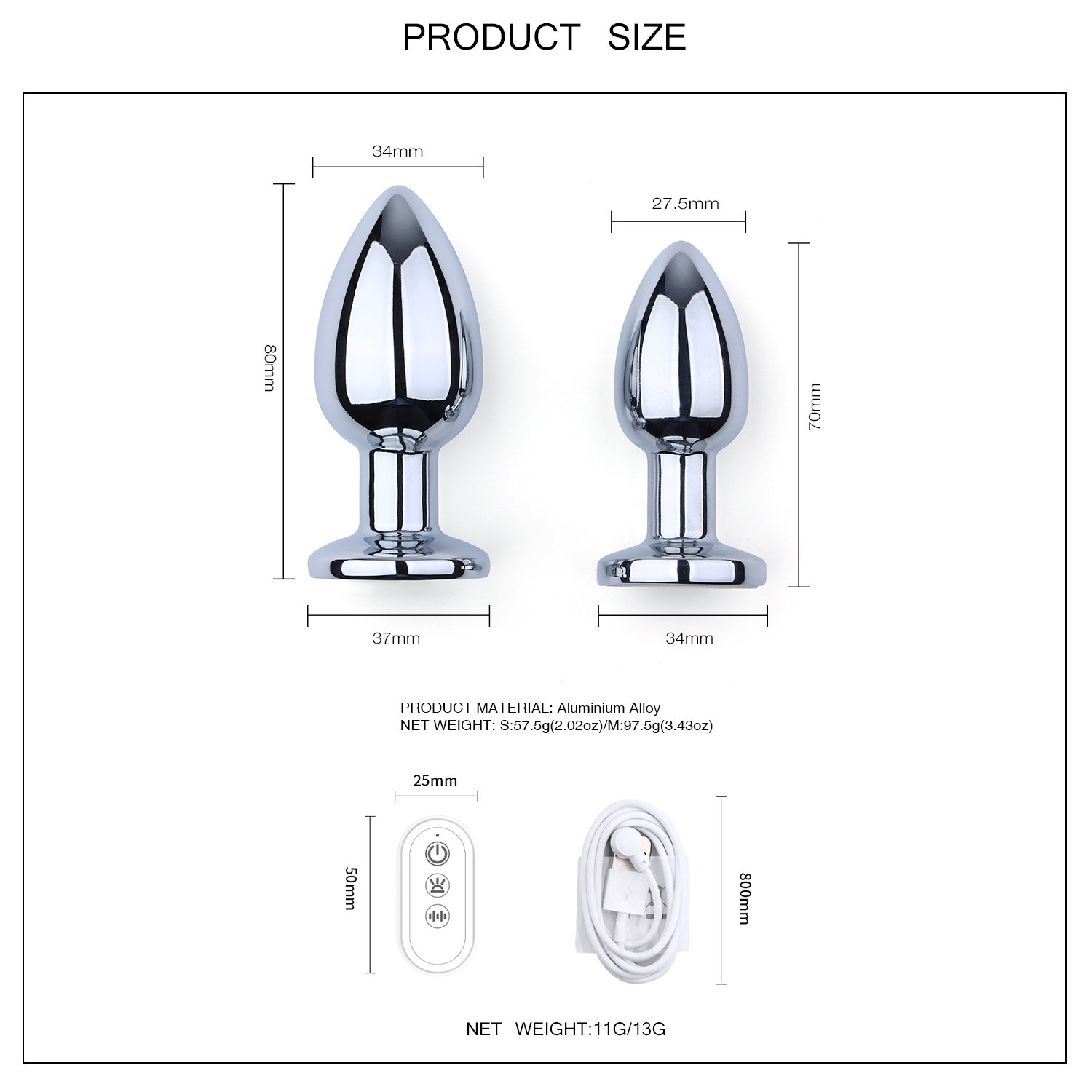 Remote-Controlled Electric Anal Plug Bright-Colored Metal Butt Toy for Women Adult Sex Toys Vibrator Juguetes Sexuales