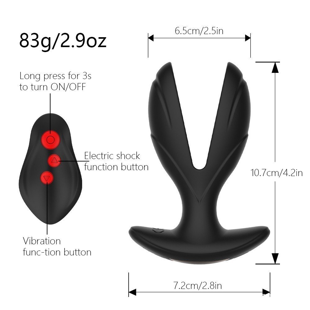 Foreign electric shock anal reamer remote massager rear court vibration anal plug fun gay sm orgasm toy fun