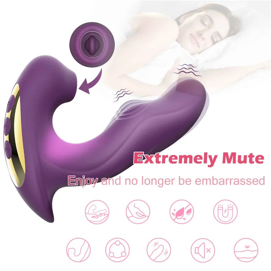 New Clitoral 3 in 1 Sucking Vibrator Multifunction Tongue Licking Dildo Adults product Sex Toys for momen