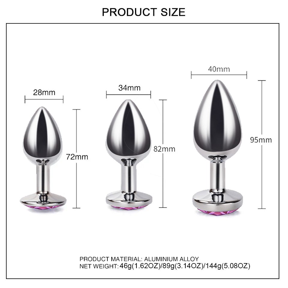 Hot Sale Metal Anal Plug Woman's Fun Sex Toys Jewel Anal Toys Aluminium Alloy Color Buttock Plug Juguetes Sexuales