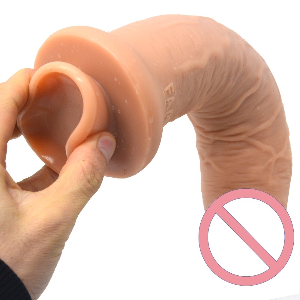 Thick female masturbator colour of skin silicone tape suction cup penis anal plug false penis dildo sex toys for women