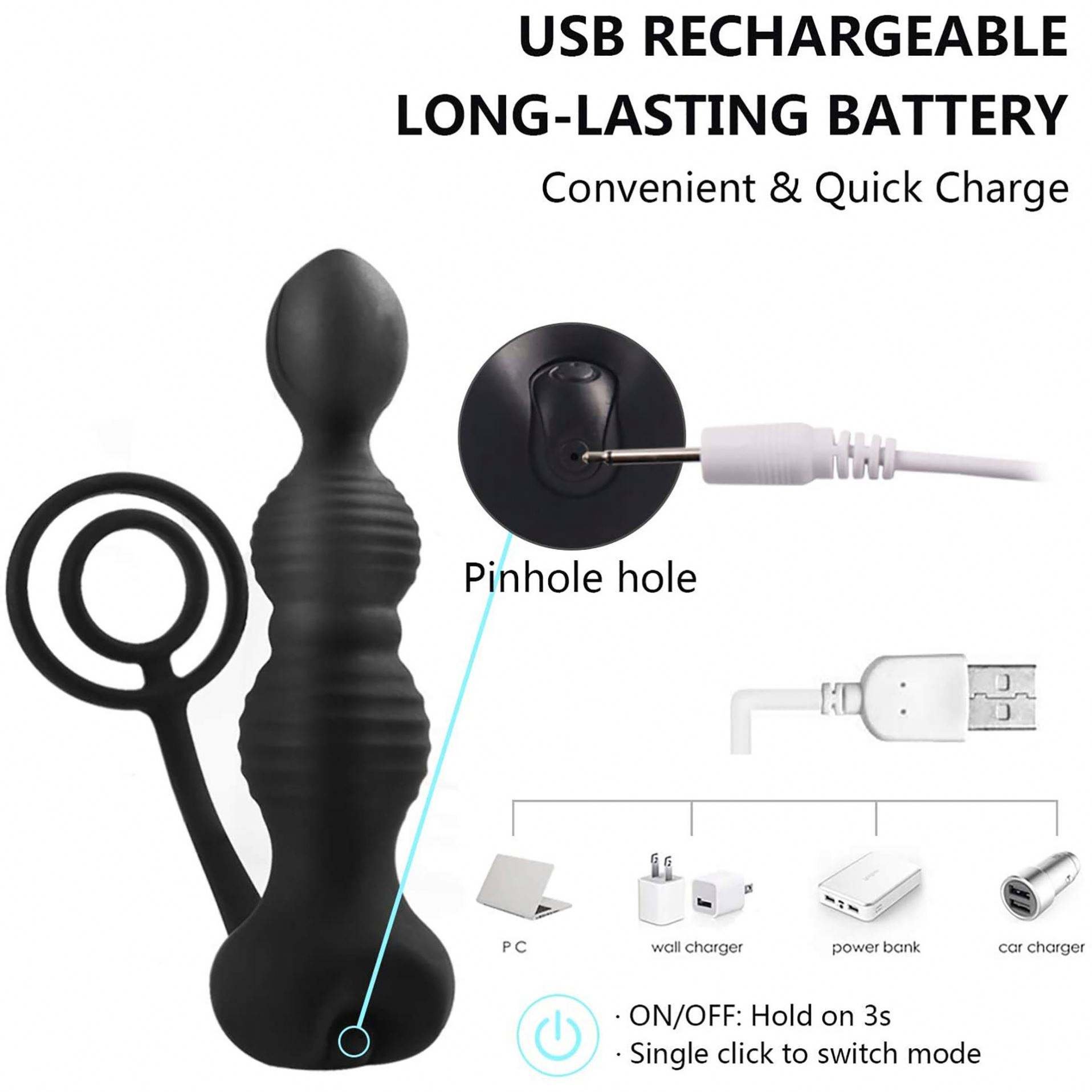 Double Ring Pull Bead Sex Toys Anal Plug Wireless Remote Control 10-frequency Vibrating Prostate Massager For Men And Women