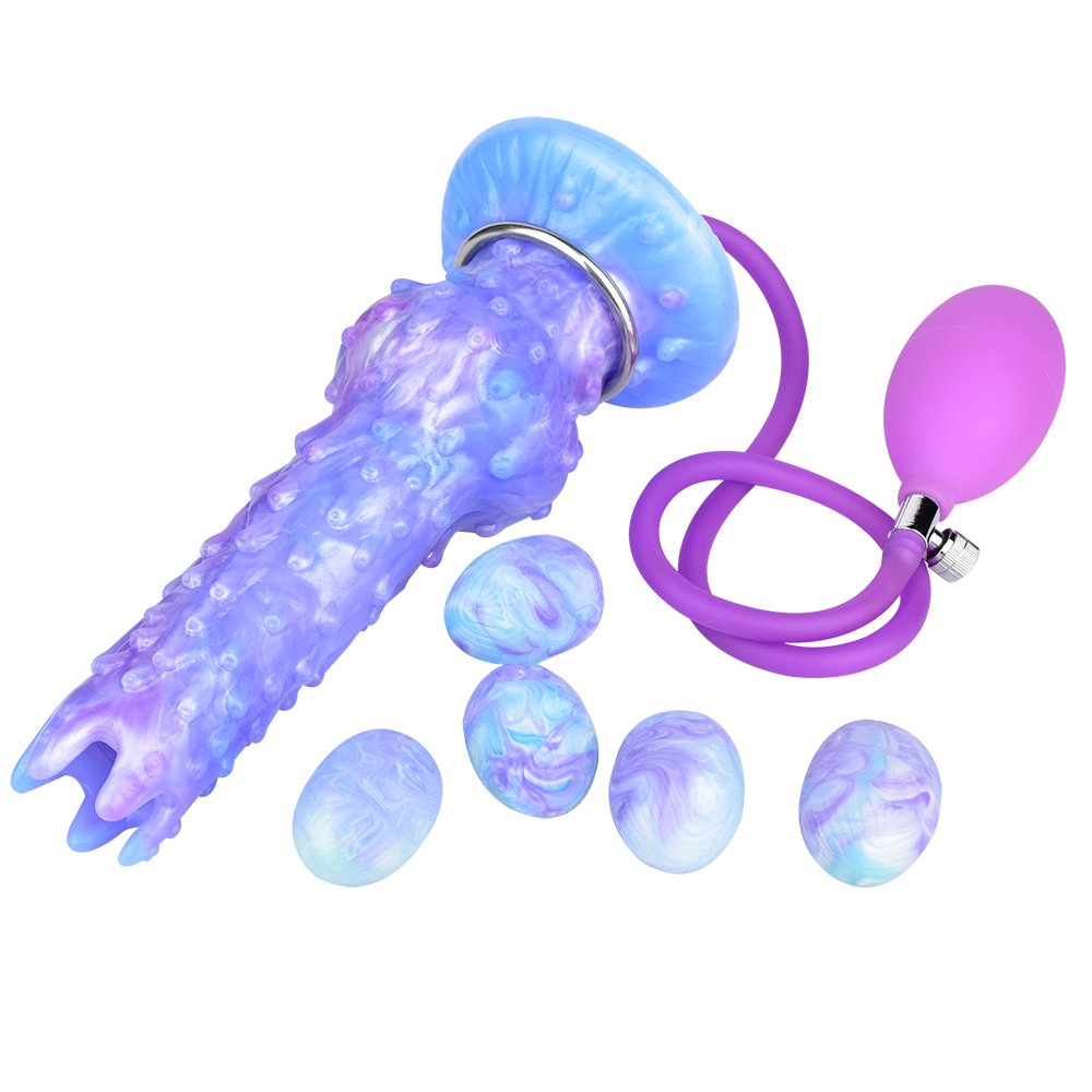 YOCY Fantasy Ovipositor tentacle Dildo Hollow Tunnel with 5 Eggs,big Knotted Dildo Sex Toy For Women Men Masturbator anal plug