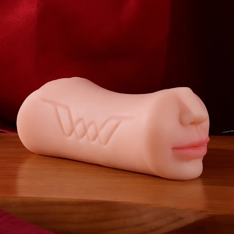 Hot 3 in 1 Male Masturbator Tongue Deep Throat TPE Pocket Pussy Realistic Vagina Anus Anal Penis Masturbation Sex Toys For Men