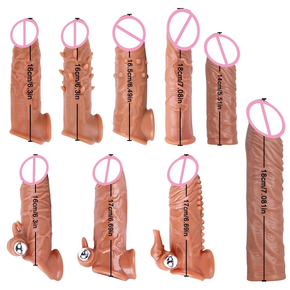 Male Enlargers Soft Cock Sleeve Penish Silicone Extender Condom Dildo Cover Penis Sleeve