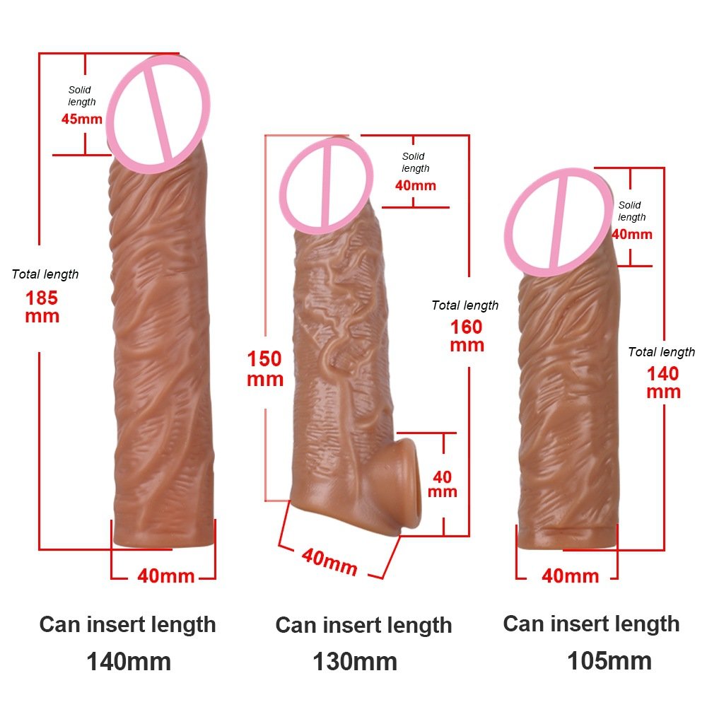 Male Enlargers Soft Cock Sleeve Penish Silicone Extender Condom Dildo Cover Penis Sleeve