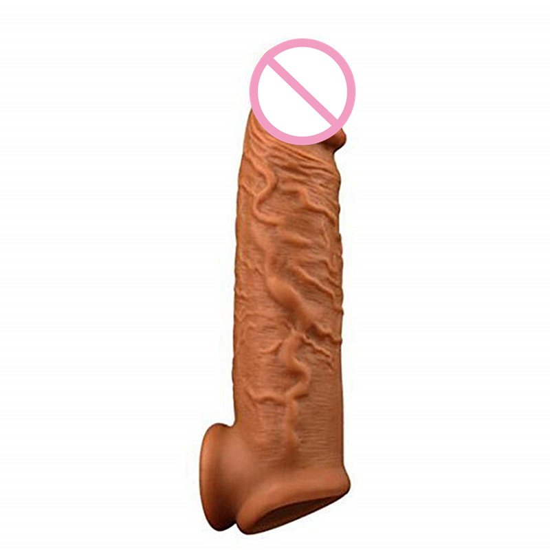 Male Enlargers Soft Cock Sleeve Penish Silicone Extender Condom Dildo Cover Penis Sleeve