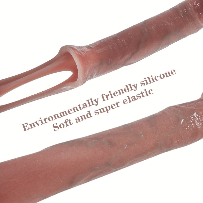 REDBURG High Quality Extension Cock Sleeve Reusable Silicone Penis Big Dildo Enhancer Adult Sex Toys for Men Funda Para Pene