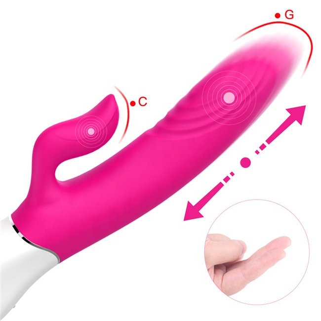 Amorlady silicon G Spot wireless Telescopic Rabbit av long handle vibrators in adult sex toys products women female