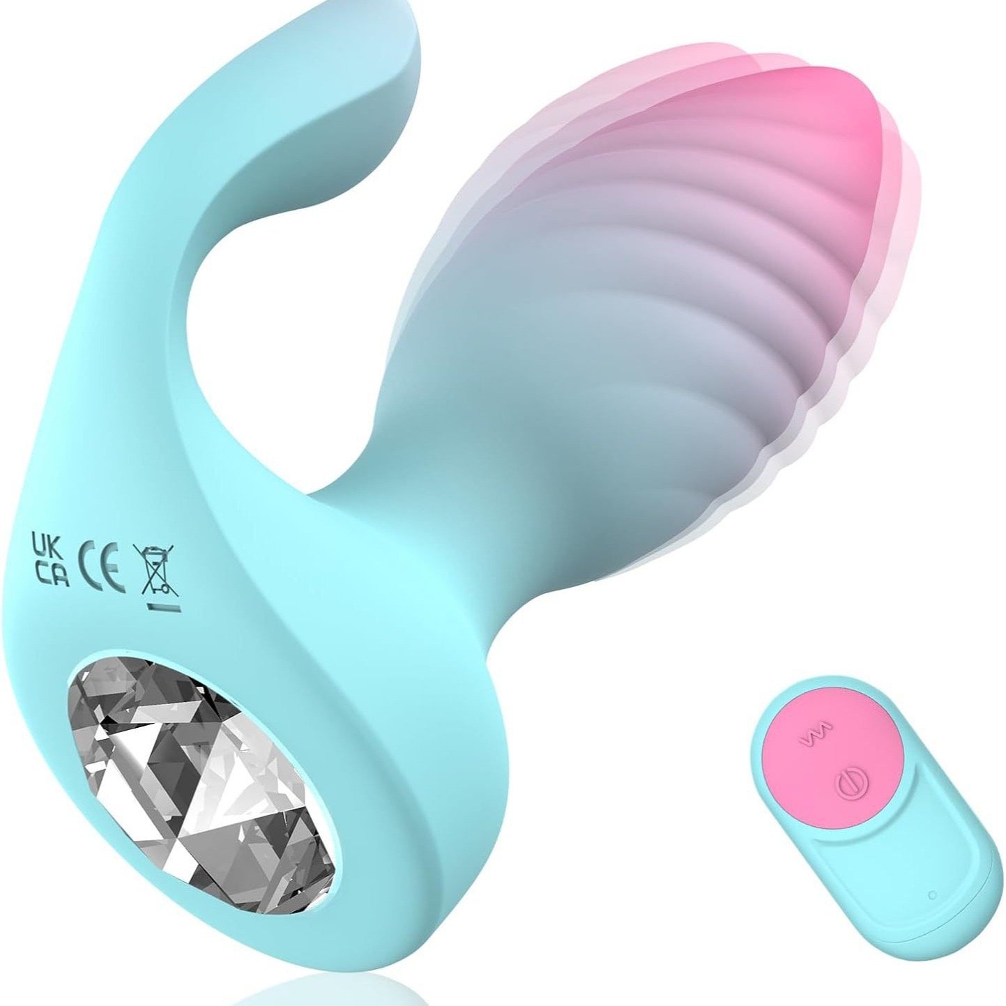Diamond Dual Stimulation Adult Sex Toys Double Vibration Anal Massage Plug Silicone Butt Plug by Sexy SM backyard For Women Men
