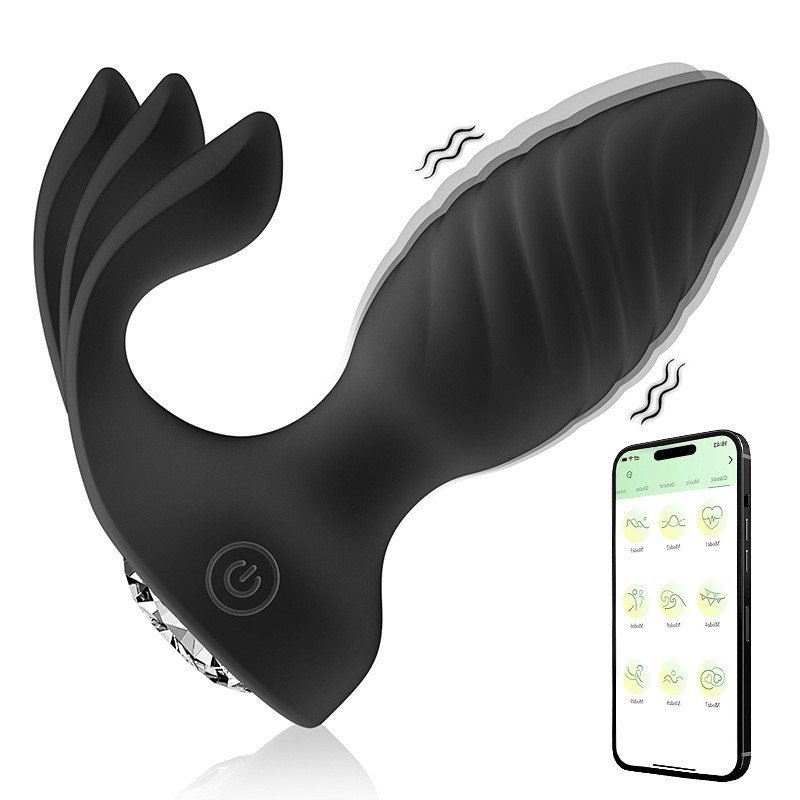 Diamond Dual Stimulation Adult Sex Toys Double Vibration Anal Massage Plug Silicone Butt Plug by Sexy SM backyard For Women Men