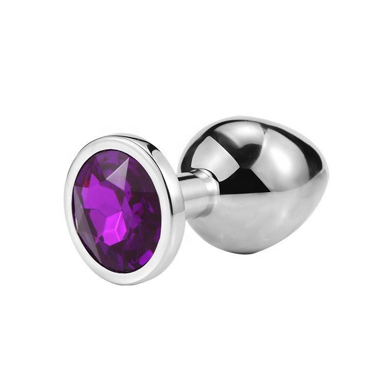 High Repurchase Rate Colorful Stainless Anal Plug Metal with Jewel Anal Sex Toys Dilator Medium Crystal Anal Butt Plug for Women