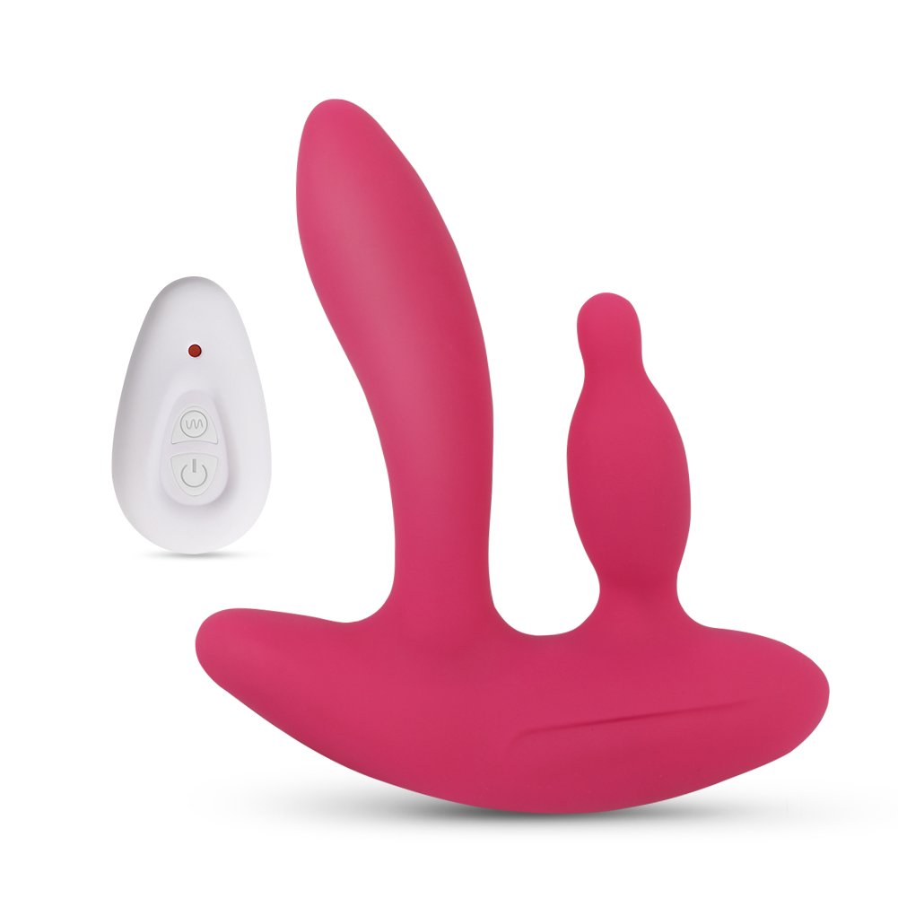Remote Control Dual Motors Multi-Frequency Silicone Vaginal Penis and Anal Vibrator Real Touch Masturbation Sex Toys