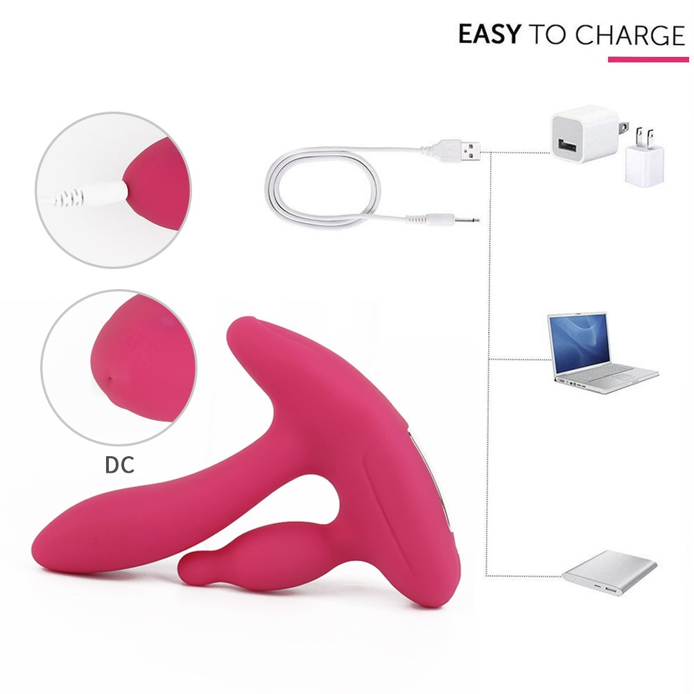 Remote Control Dual Motors Multi-Frequency Silicone Vaginal Penis and Anal Vibrator Real Touch Masturbation Sex Toys