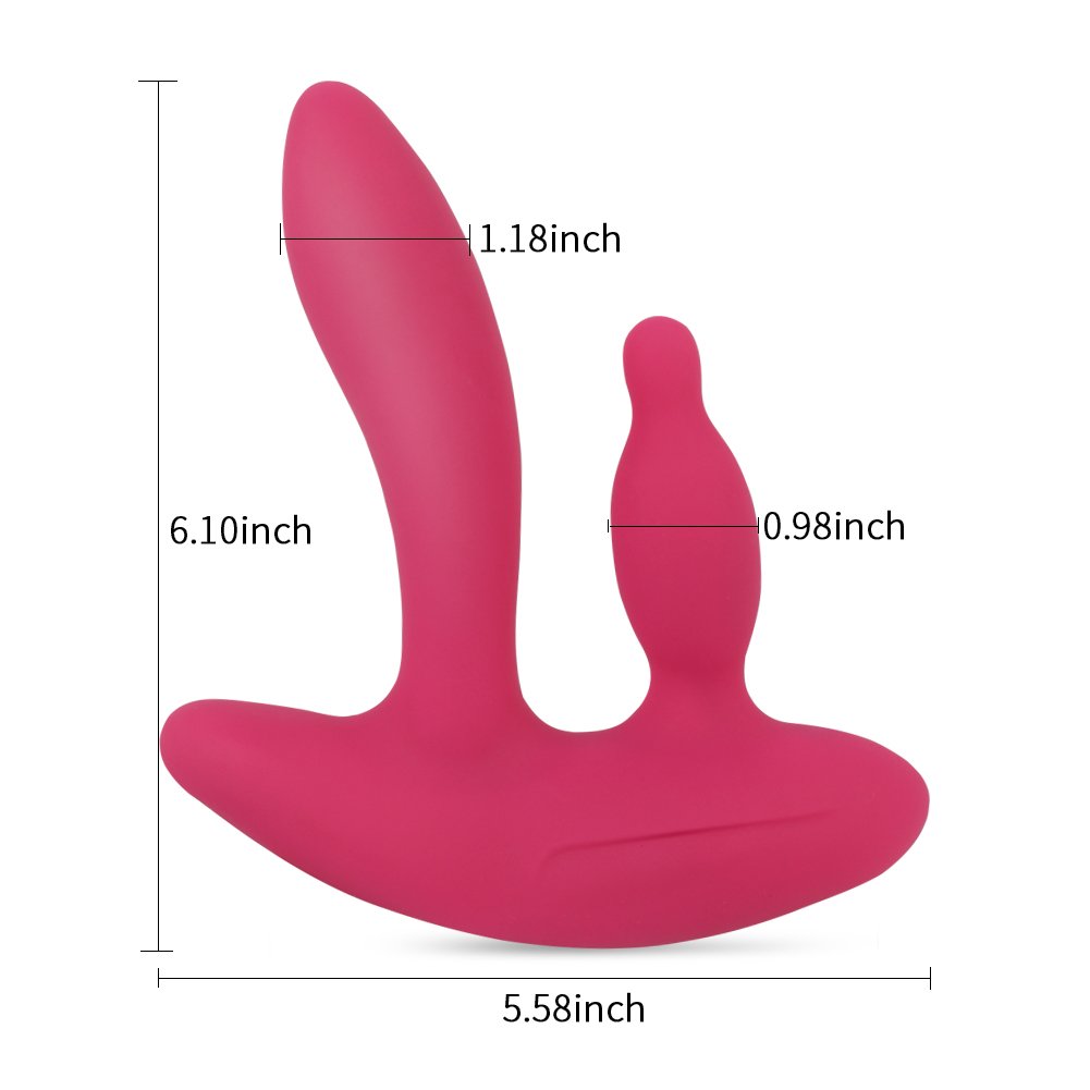 Remote Control Dual Motors Multi-Frequency Silicone Vaginal Penis and Anal Vibrator Real Touch Masturbation Sex Toys