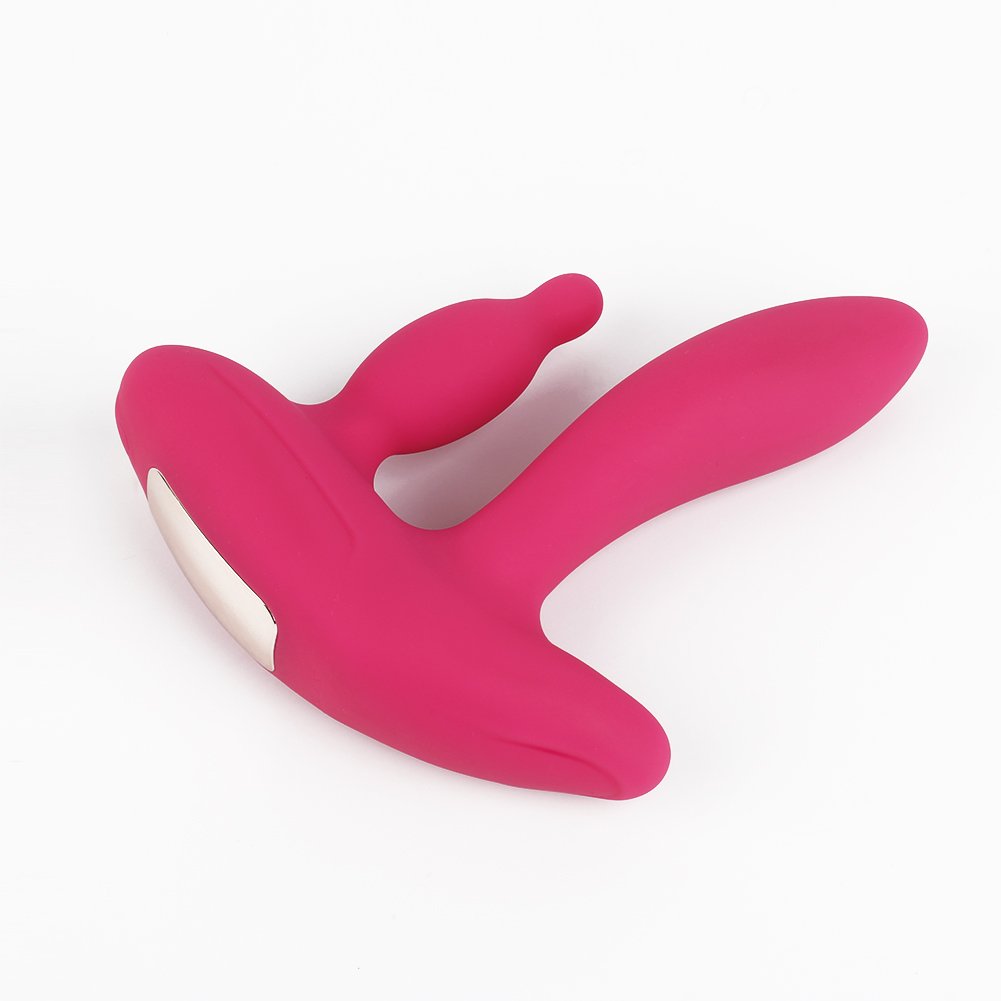 Remote Control Dual Motors Multi-Frequency Silicone Vaginal Penis and Anal Vibrator Real Touch Masturbation Sex Toys