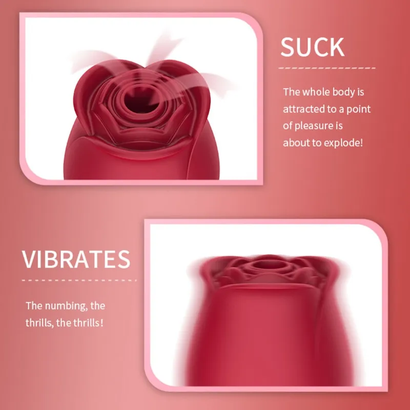 Rose Sucking Vibrator For Women Toys With 10 Frequency Vibration Sucking Dildo Rose Sucking Vibrator Sex Toy For Women Couple